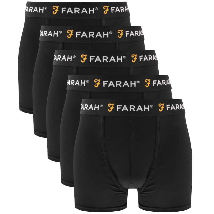 Image number 1 for Farah Chorley 5 Pack Trunks Black