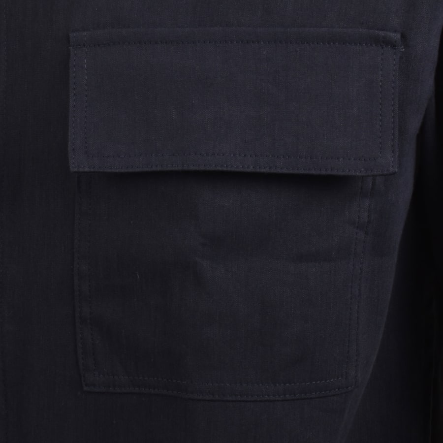Image number 3 for BOSS Cai Linen Blend Shirt Dark Blue