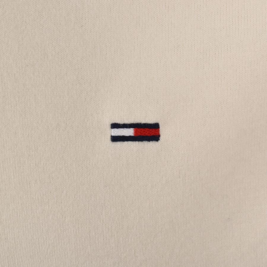 Image number 3 for Tommy Jeans Tipped Polo T Shirt Cream