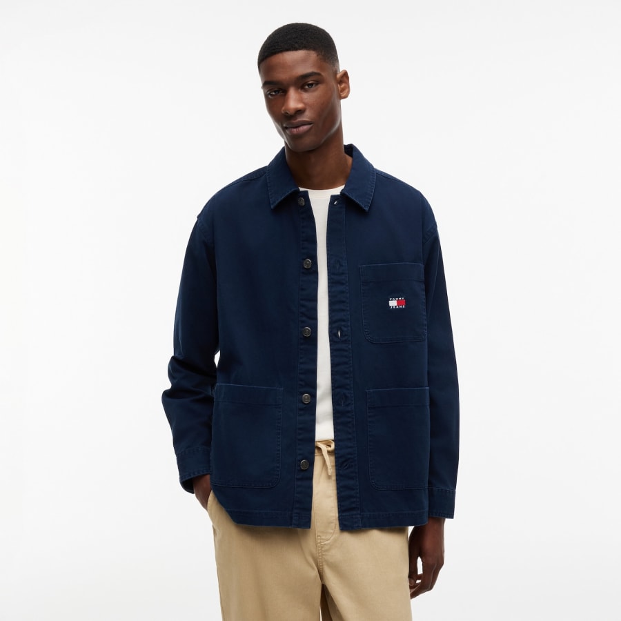 Image number 5 for Tommy Jeans Essential Overshirt Navy