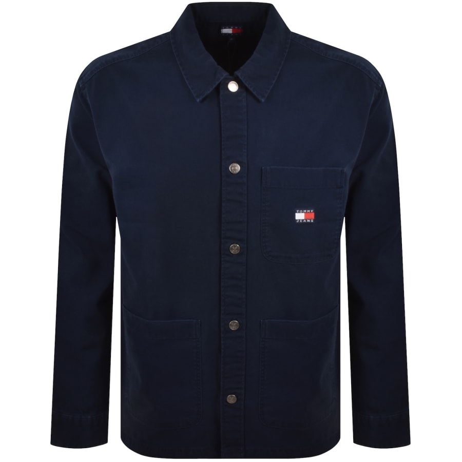 Image number 1 for Tommy Jeans Essential Overshirt Navy