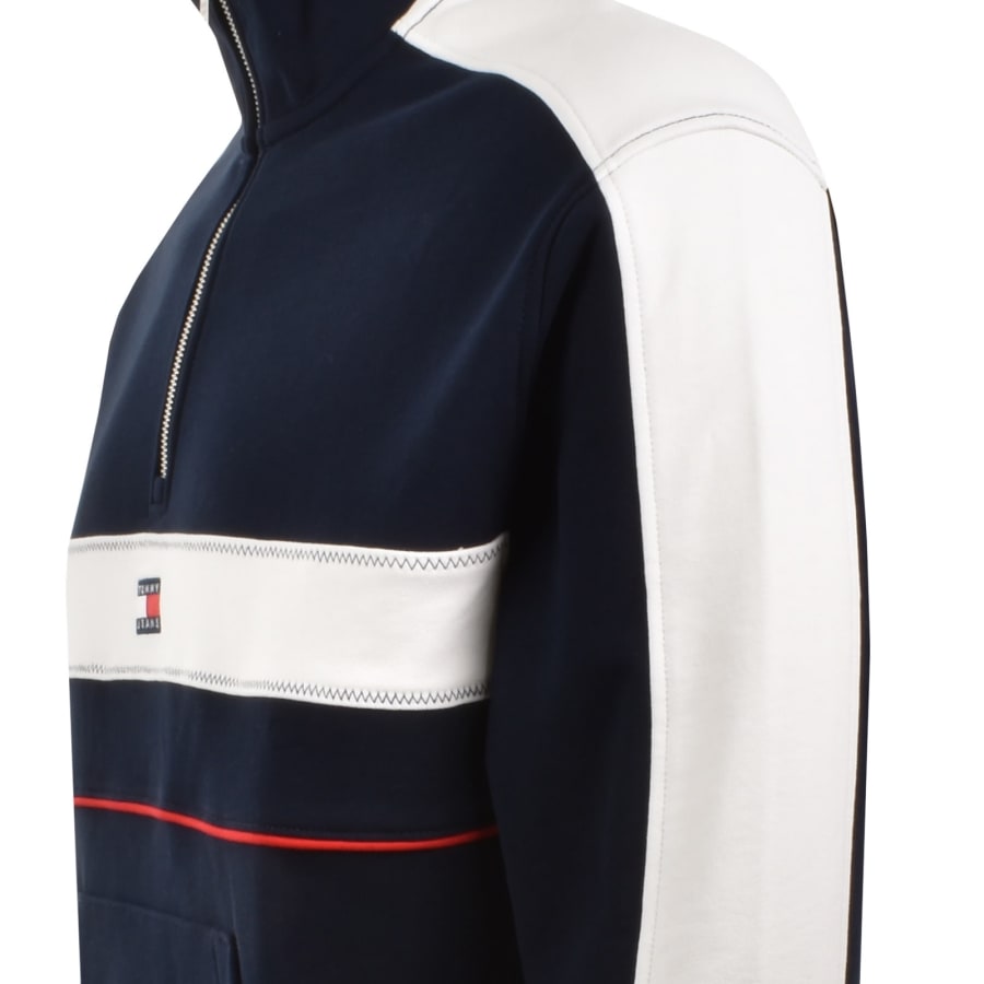 Image number 4 for Tommy Jeans Quarter Zip Sweatshirt Navy