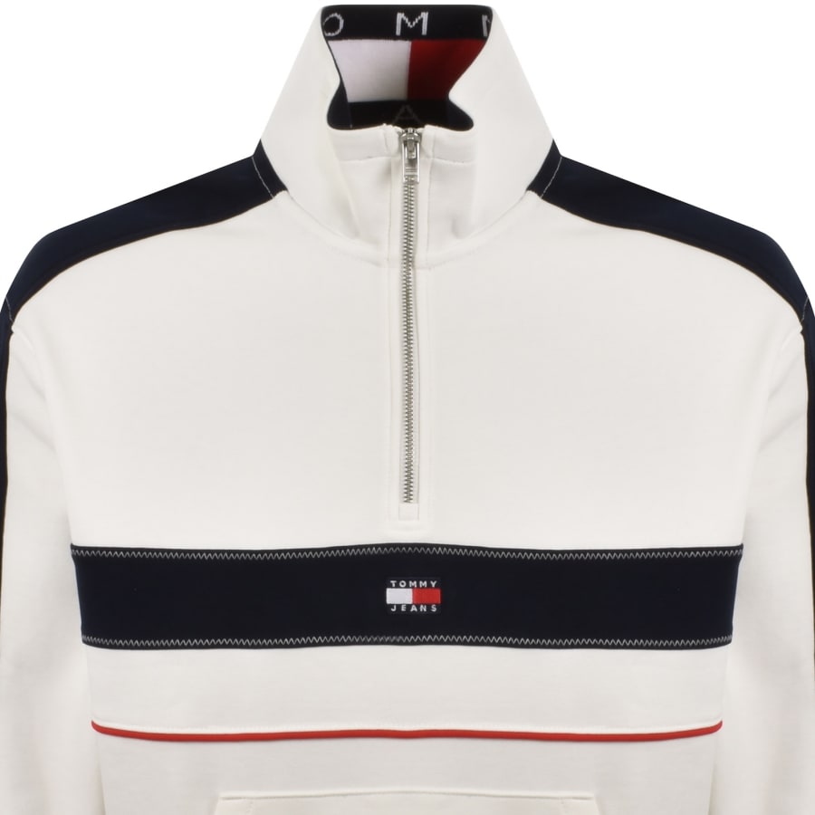 Image number 2 for Tommy Jeans Quarter Zip Sweatshirt White