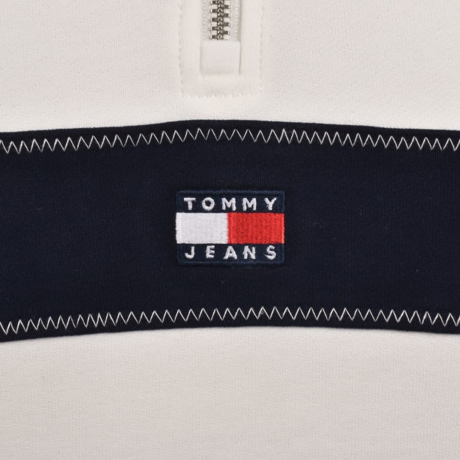 Image number 3 for Tommy Jeans Quarter Zip Sweatshirt White