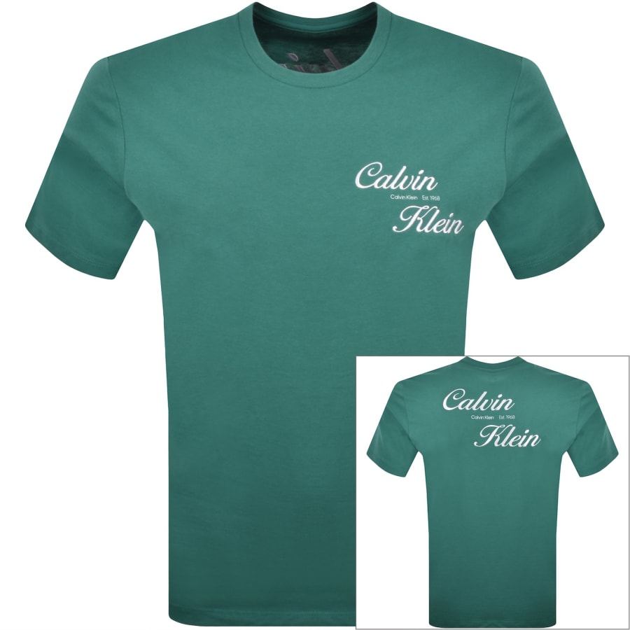 Image number 1 for Calvin Klein Jeans Graphic Logo T Shirt Blue