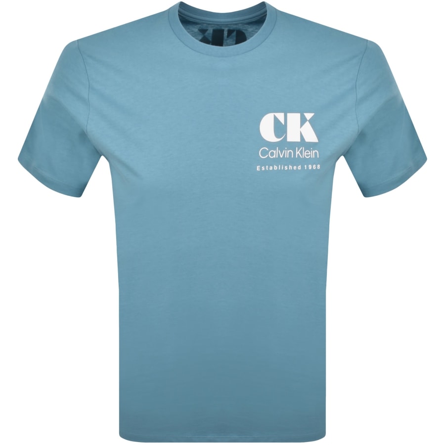 Image number 2 for Calvin Klein Jeans Graphic T Shirt Blue