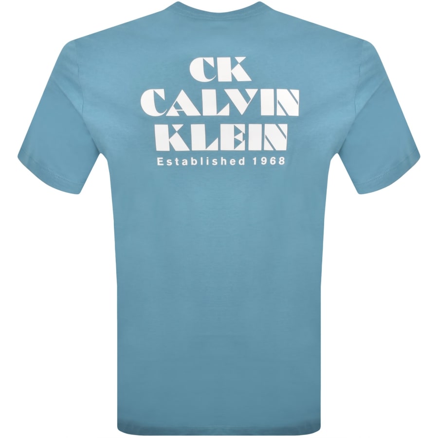 Image number 5 for Calvin Klein Jeans Graphic T Shirt Blue