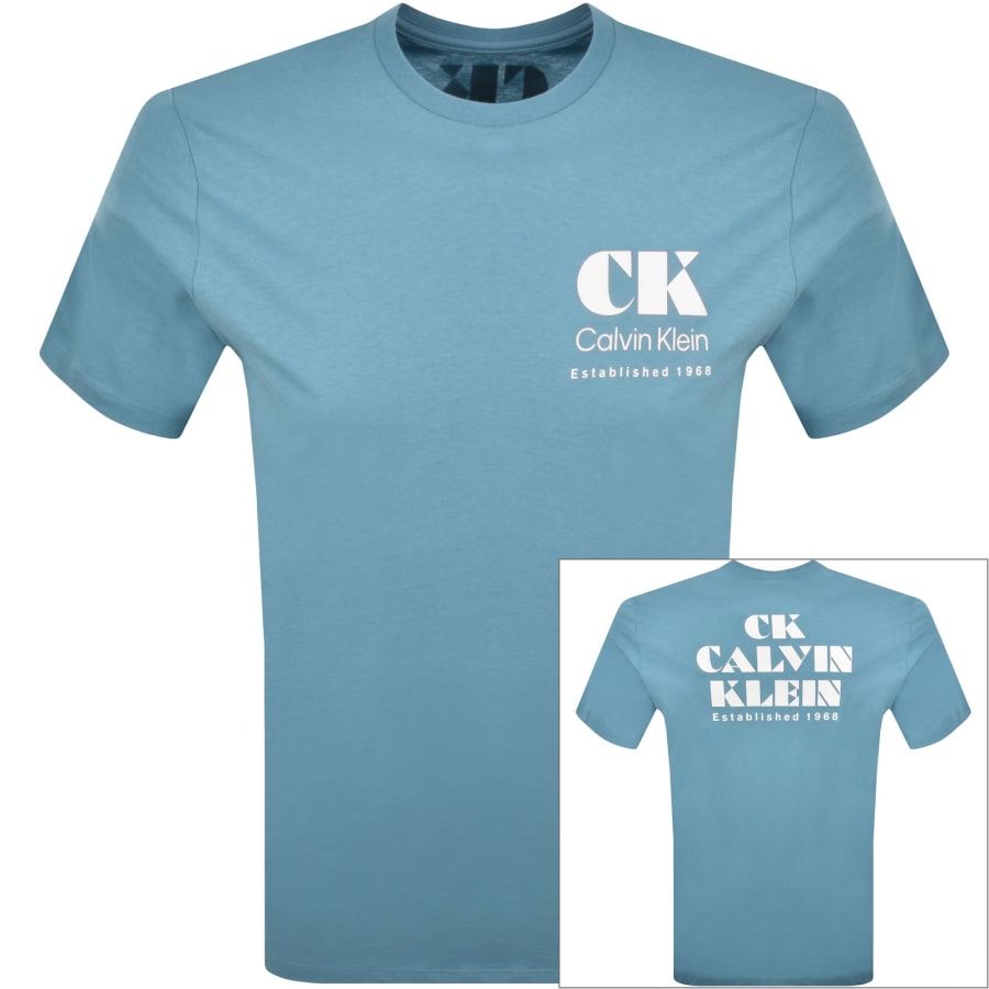 Image number 1 for Calvin Klein Jeans Graphic T Shirt Blue