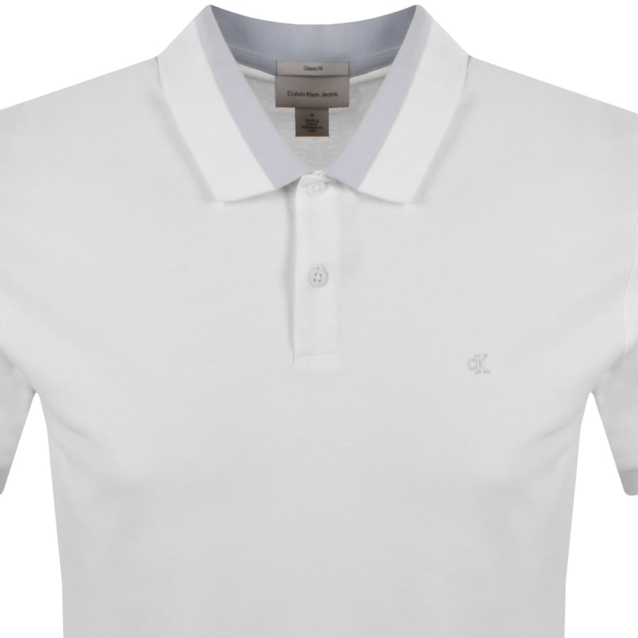Image number 2 for Calvin Klein Jeans Collar Block Pique Polo White