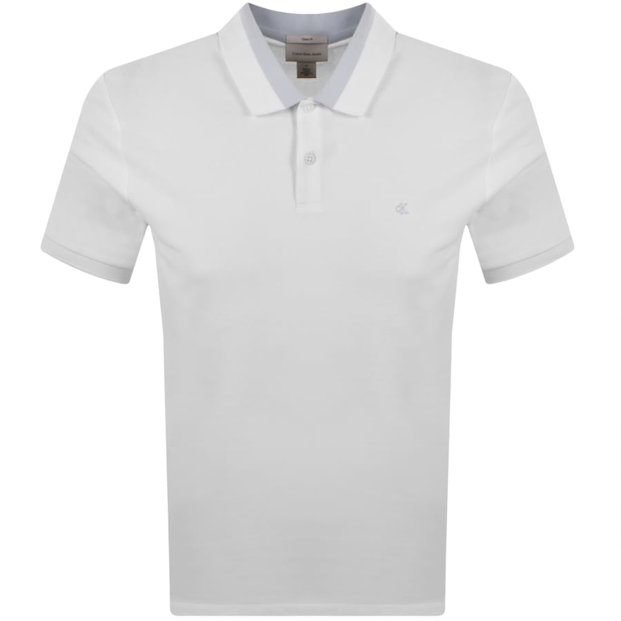 Image number 1 for Calvin Klein Jeans Collar Block Pique Polo White