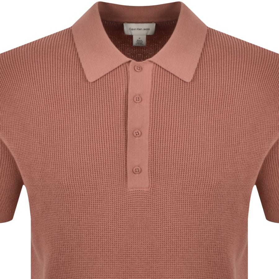 Image number 2 for Calvin Klein Waffle Knit Polo Pink