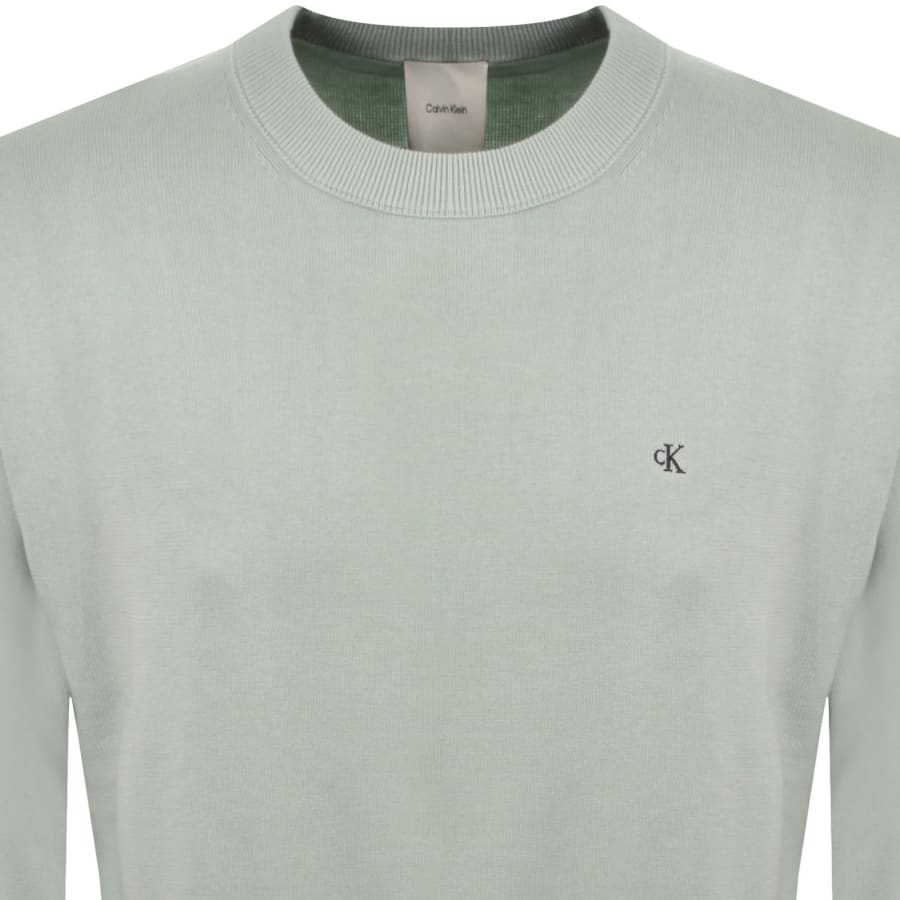 Image number 2 for Calvin Klein Jeans Crew Neck Jumper Green