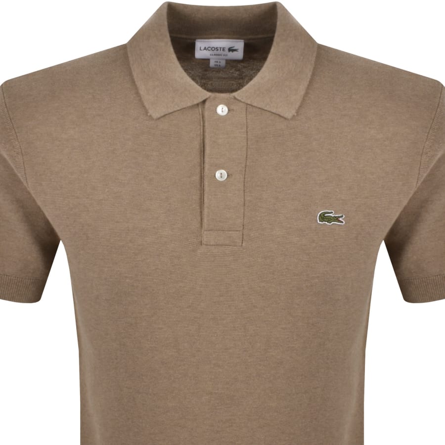Image number 2 for Lacoste Knit Polo Shirt Brown