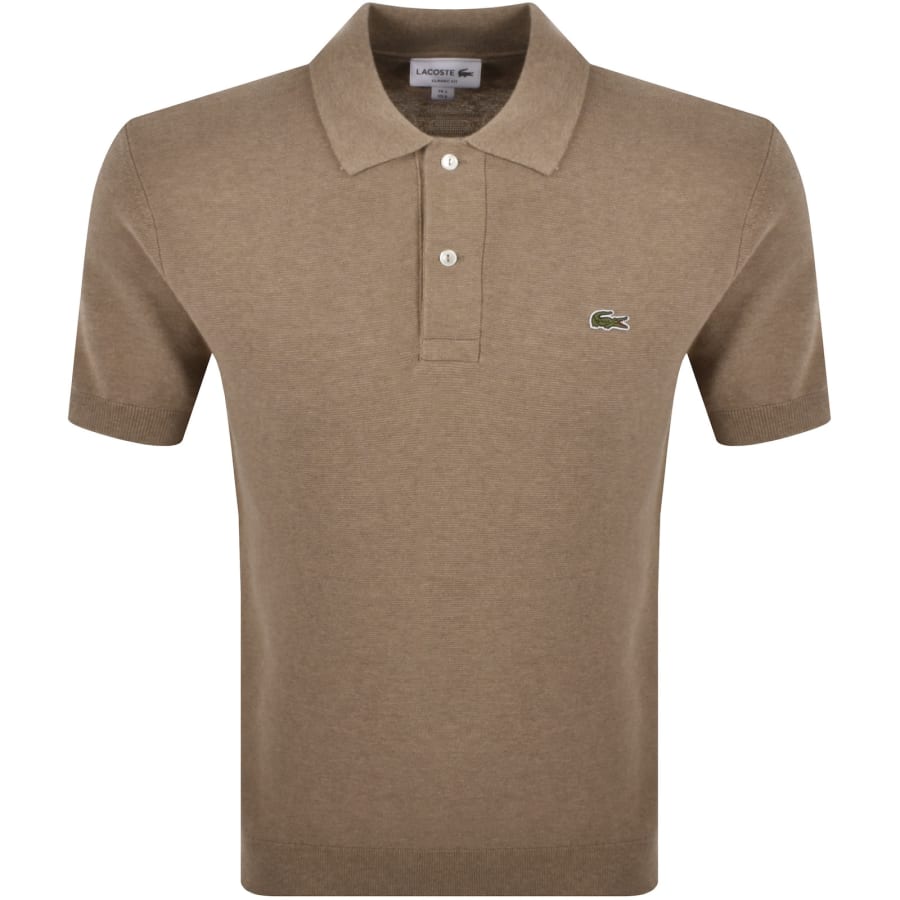 Image number 1 for Lacoste Knit Polo Shirt Brown