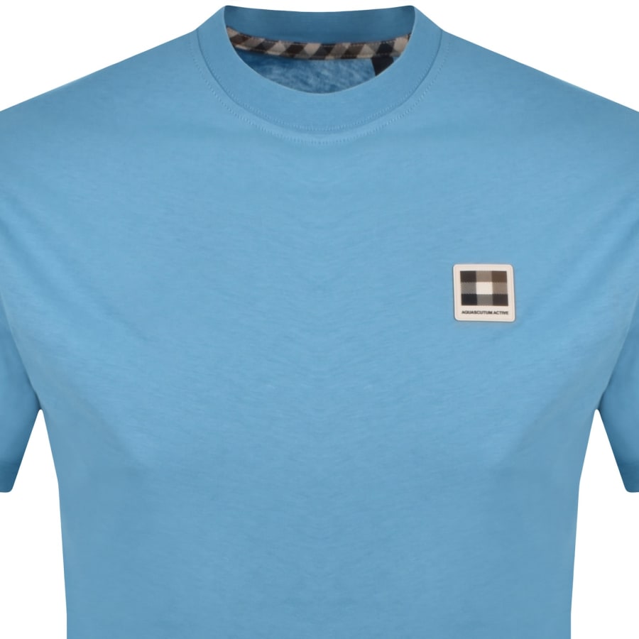 Image number 2 for Aquascutum Badge T Shirt Avio Blue