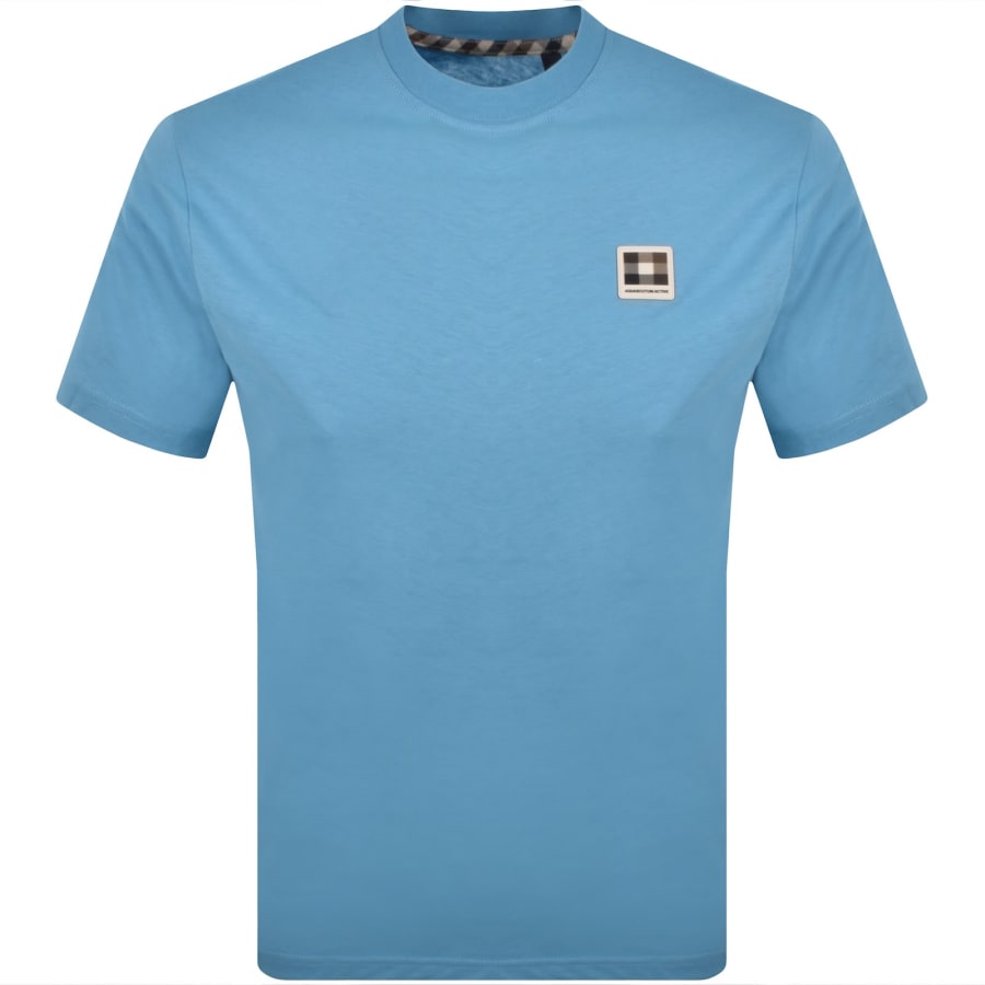Image number 1 for Aquascutum Badge T Shirt Avio Blue