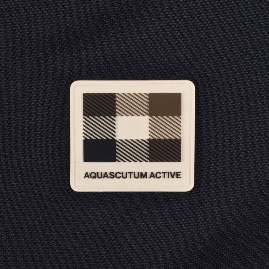 Image number 3 for Aquascutum Pique Badge Polo T Shirt Navy