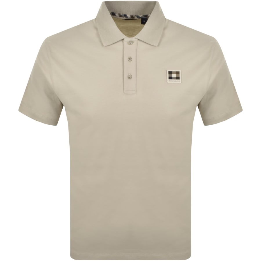 Image number 1 for Aquascutum Pique Badge Polo T Shirt Beige