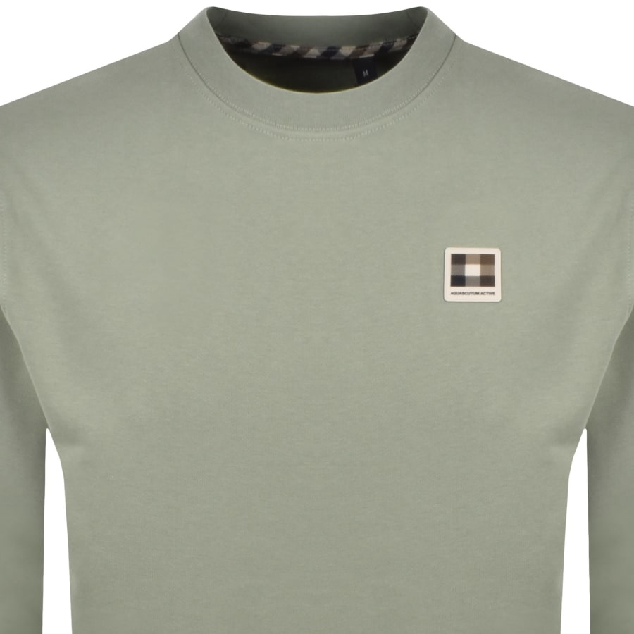 Image number 2 for Aquascutum Badge Sweatshirt Salvia Green