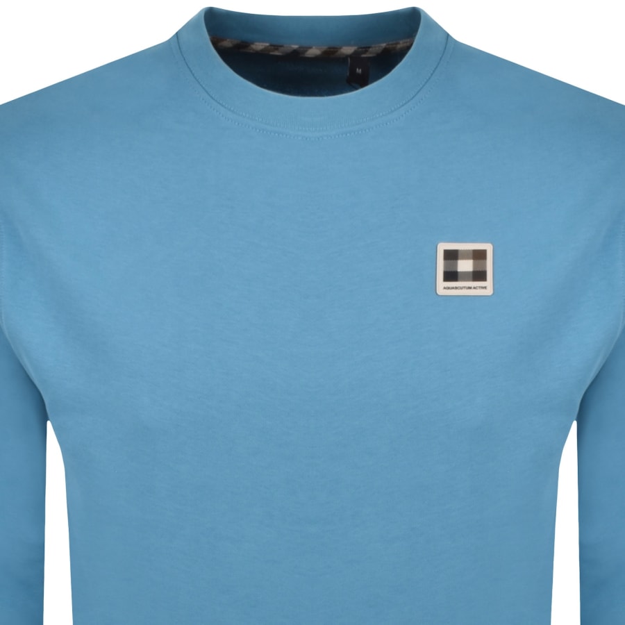 Image number 2 for Aquascutum Badge Sweatshirt Avio Blue