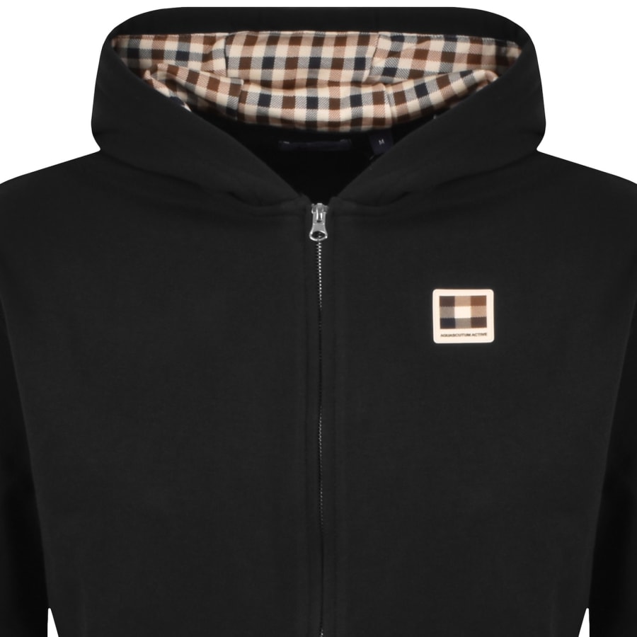 Image number 2 for Aquascutum Badge Full Zip Hoodie Black