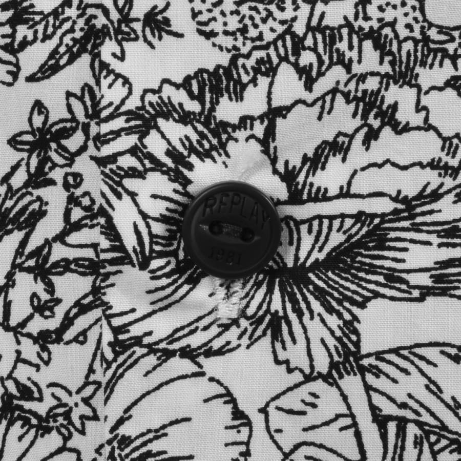 Image number 4 for Replay Floral Shirt White