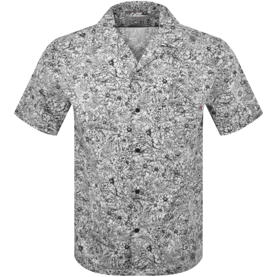 Image number 1 for Replay Floral Shirt White