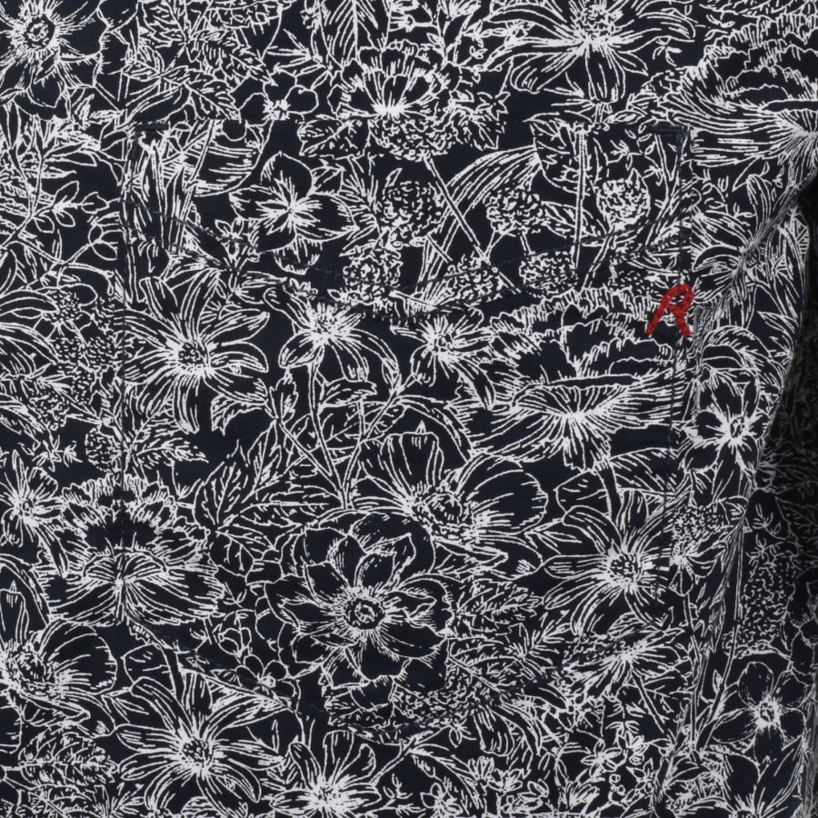Image number 3 for Replay Floral Shirt Navy