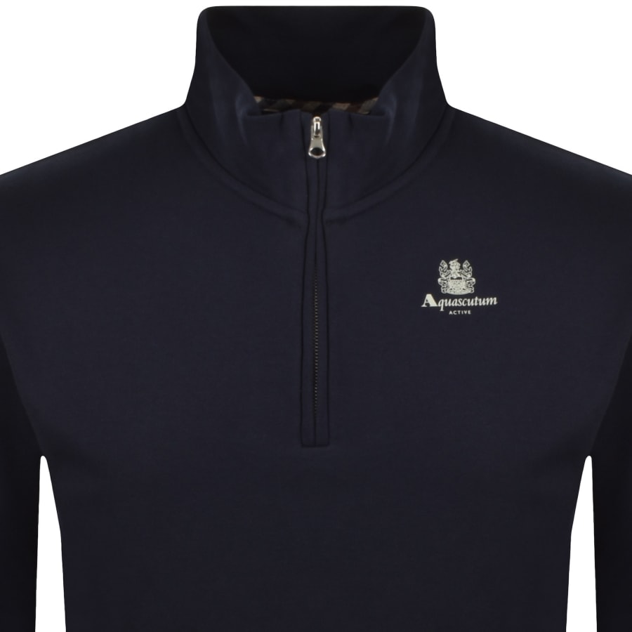 Image number 2 for Aquascutum Half Zip Sweatshirt Navy