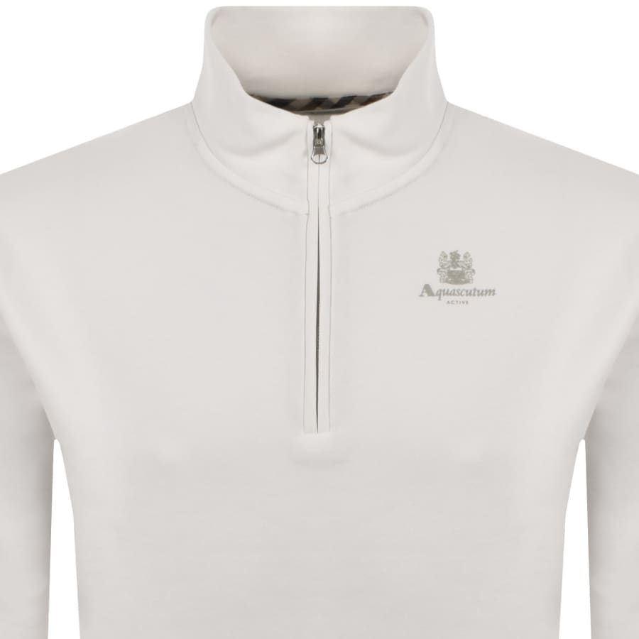 Image number 2 for Aquascutum Half Zip Sweatshirt White
