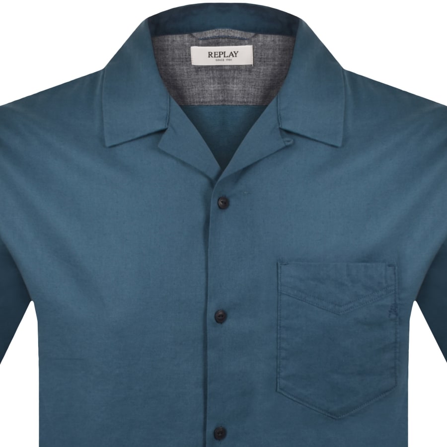 Image number 2 for Replay Plain Shirt Blue