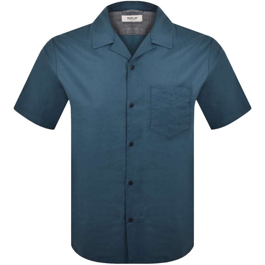 Image number 1 for Replay Plain Shirt Blue