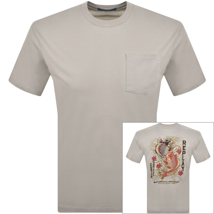 Image number 1 for Replay Pocket T Shirt Pink