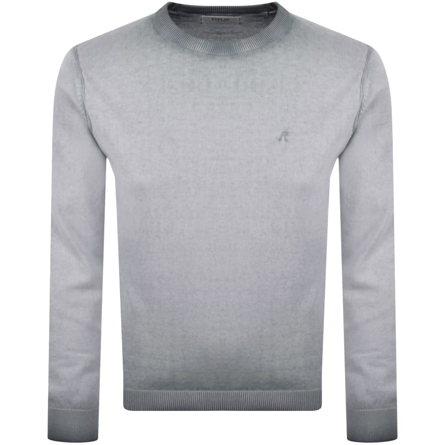 Image number 1 for Replay Crew Neck Knit Jumper Blue
