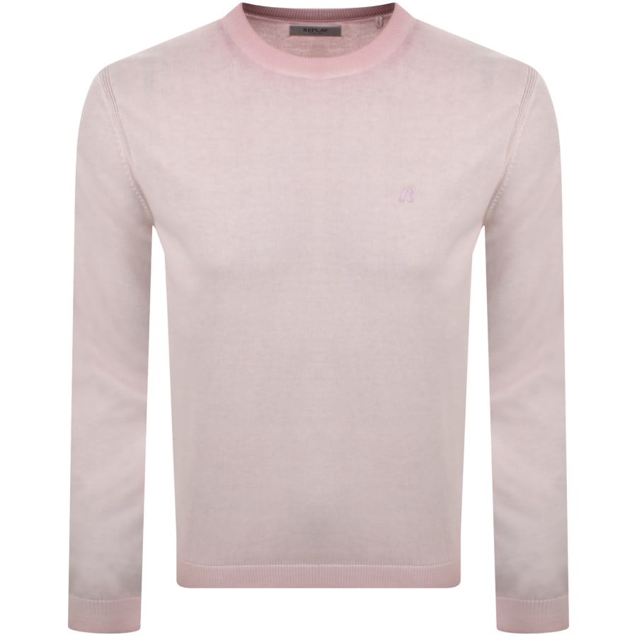 Image number 1 for Replay Crew Neck Knit Jumper Pink