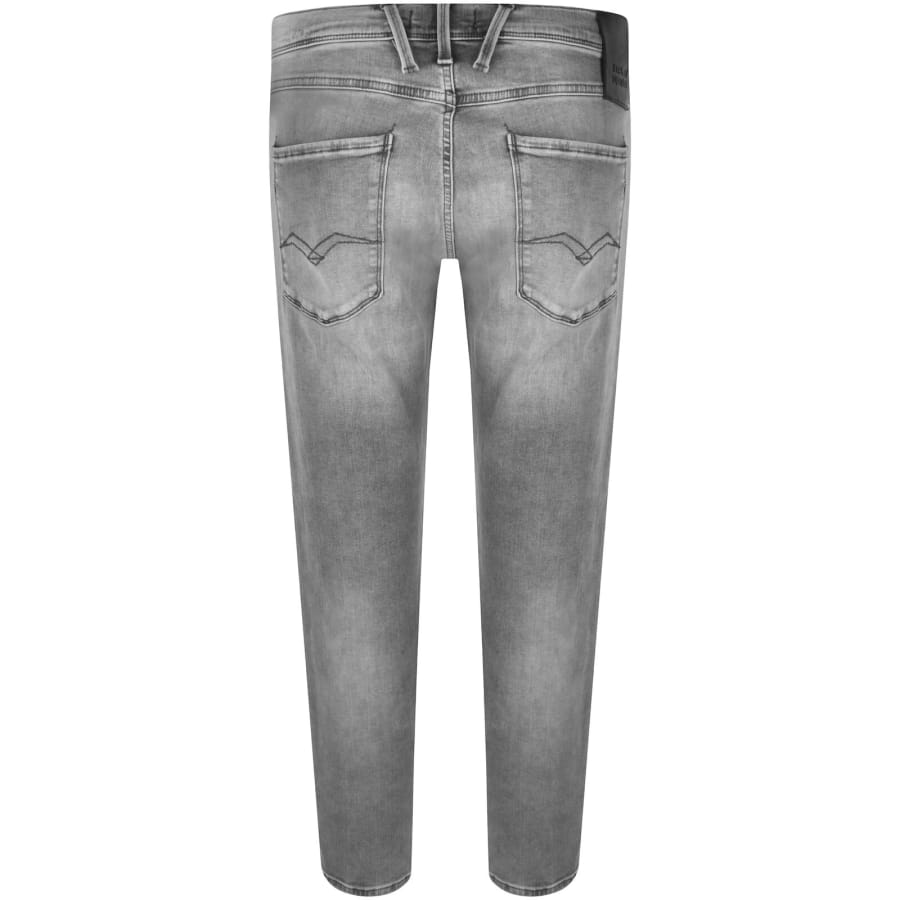 Image number 3 for Replay Anbass Slim Fit Light Wash Jeans Grey