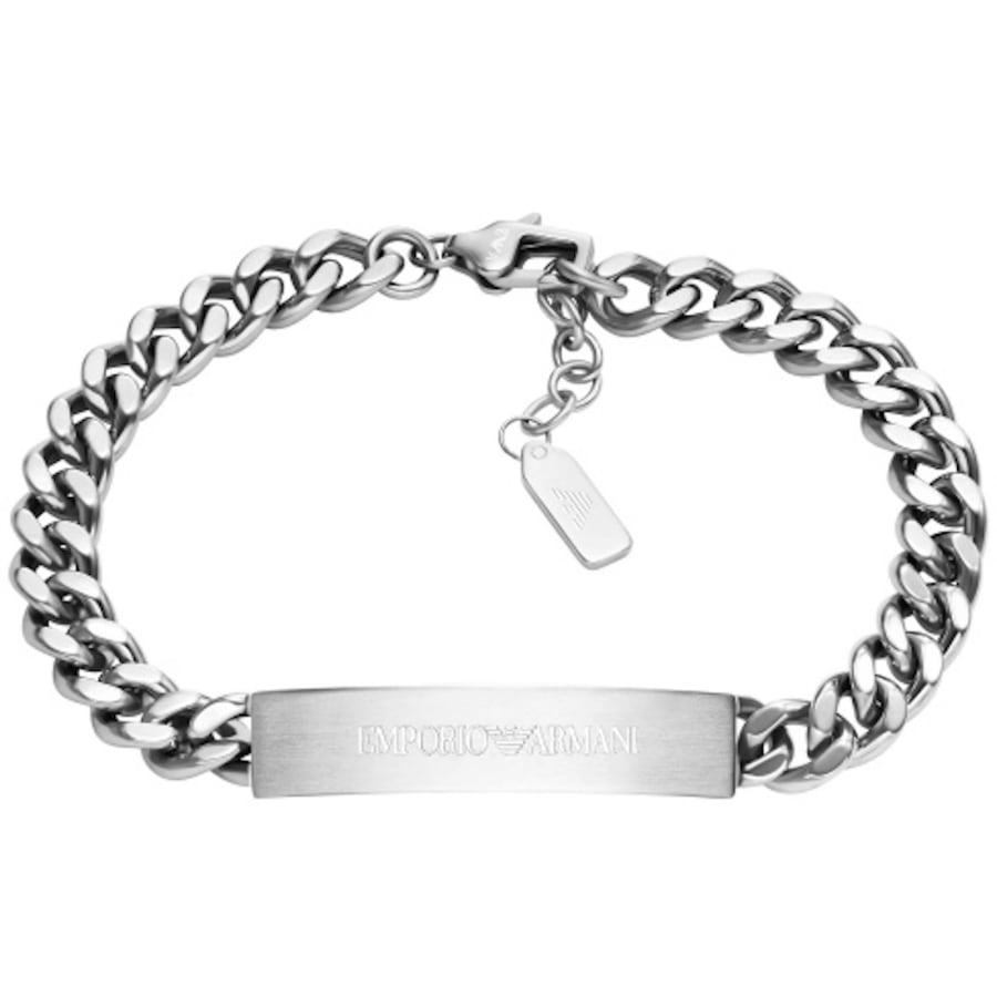 Image number 1 for Emporio Armani Steel ID Bracelet Silver