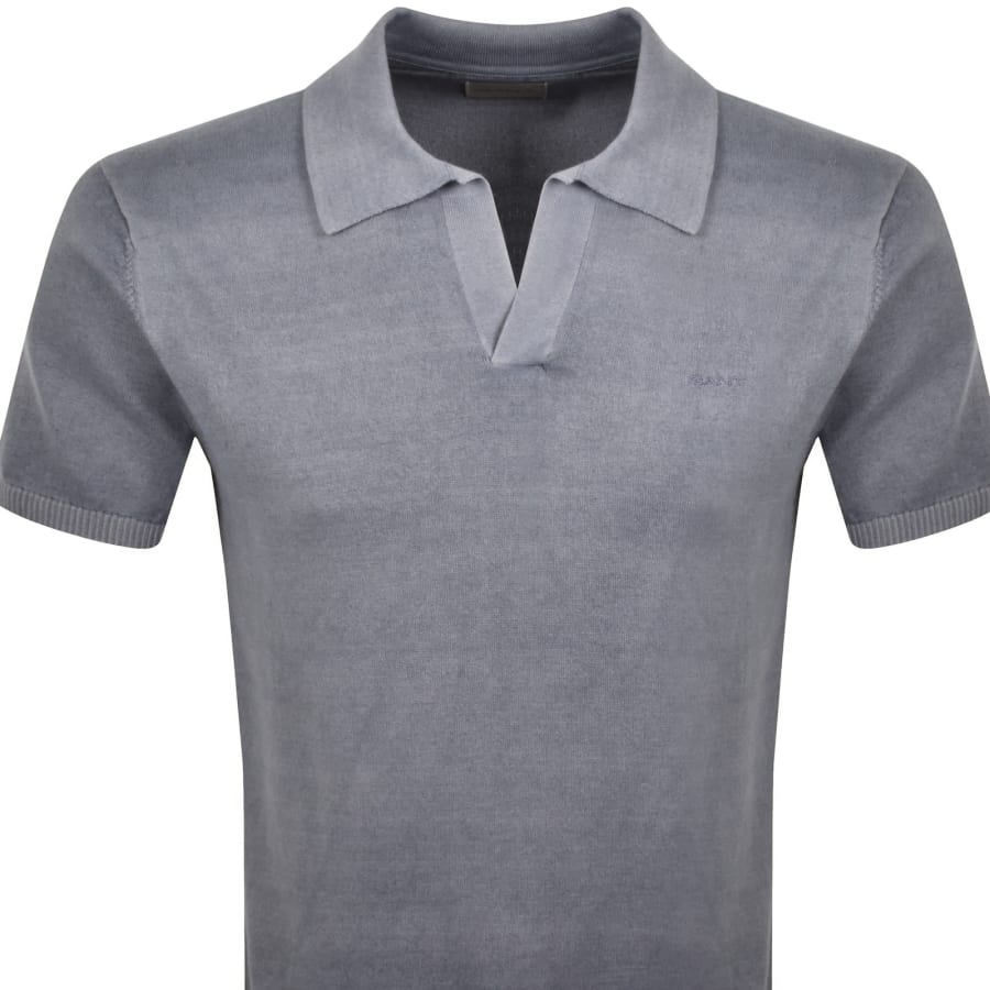 Image number 2 for Gant Sunfaded Knit Polo T Shirt Blue