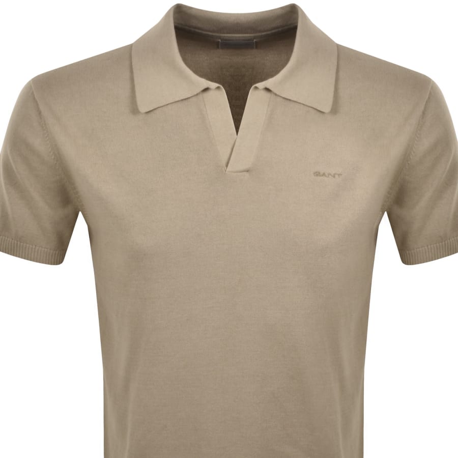 Image number 2 for Gant Sunfaded Knit Polo T Shirt Khaki