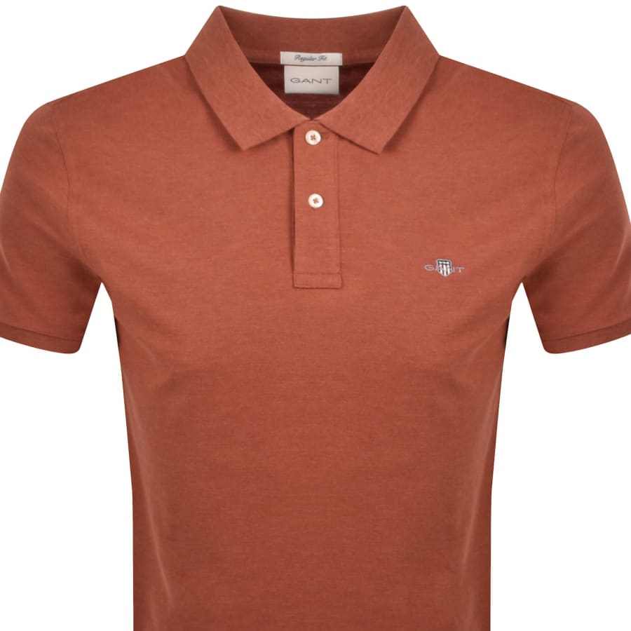 Image number 2 for Gant Regular Fit Shield Pique Polo T Shirt Red