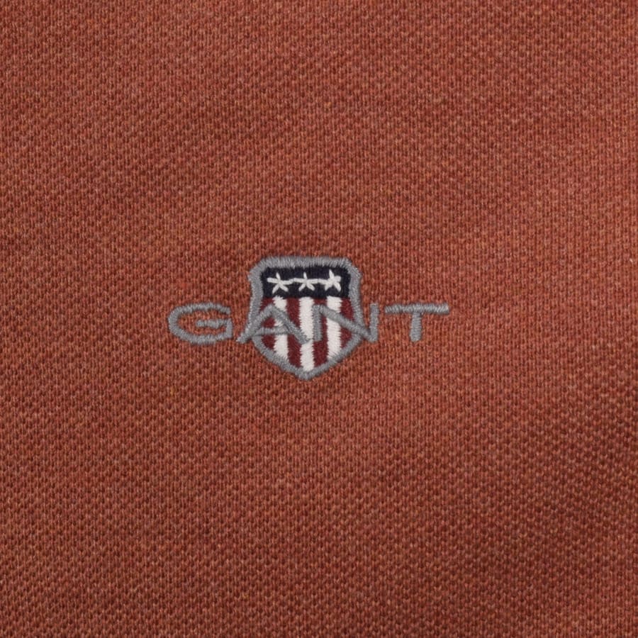 Image number 3 for Gant Regular Fit Shield Pique Polo T Shirt Red