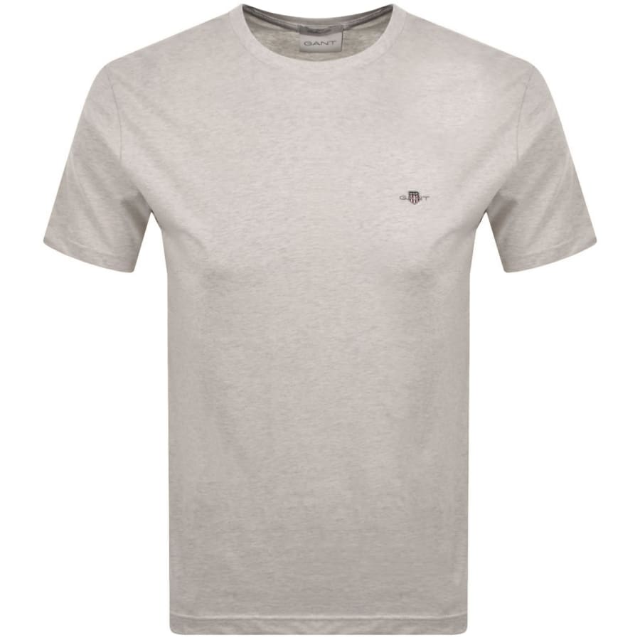 Image number 1 for Gant Regular Fit Shield T Shirt Beige
