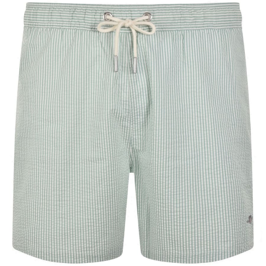 Image number 1 for Gant Seersucker Swim Shorts Green