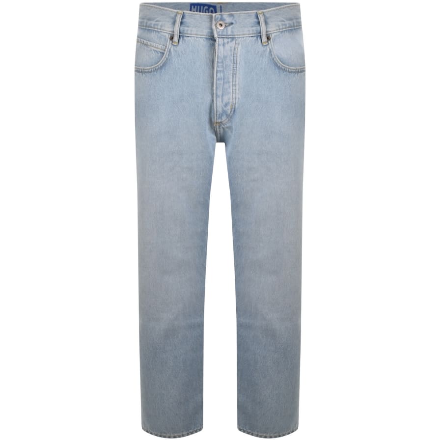 Image number 2 for HUGO Blue Straight Fit Jonah Light Wash Jeans