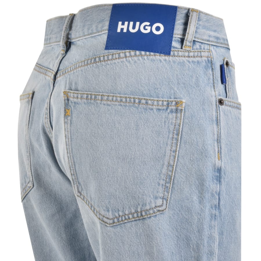 Image number 4 for HUGO Blue Straight Fit Jonah Light Wash Jeans