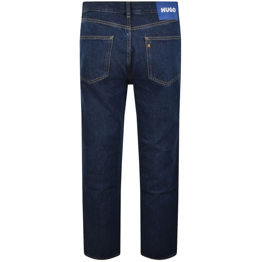 Image number 3 for HUGO Blue Straight Fit Jonah Mid Wash Jeans