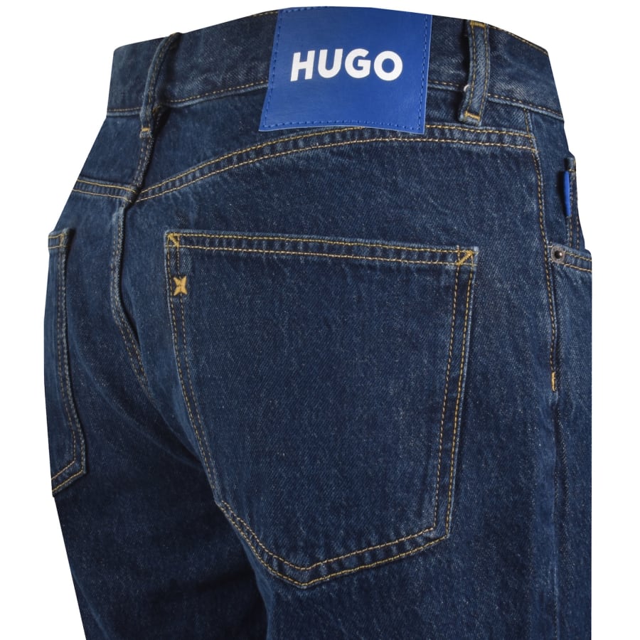 Image number 4 for HUGO Blue Straight Fit Jonah Mid Wash Jeans