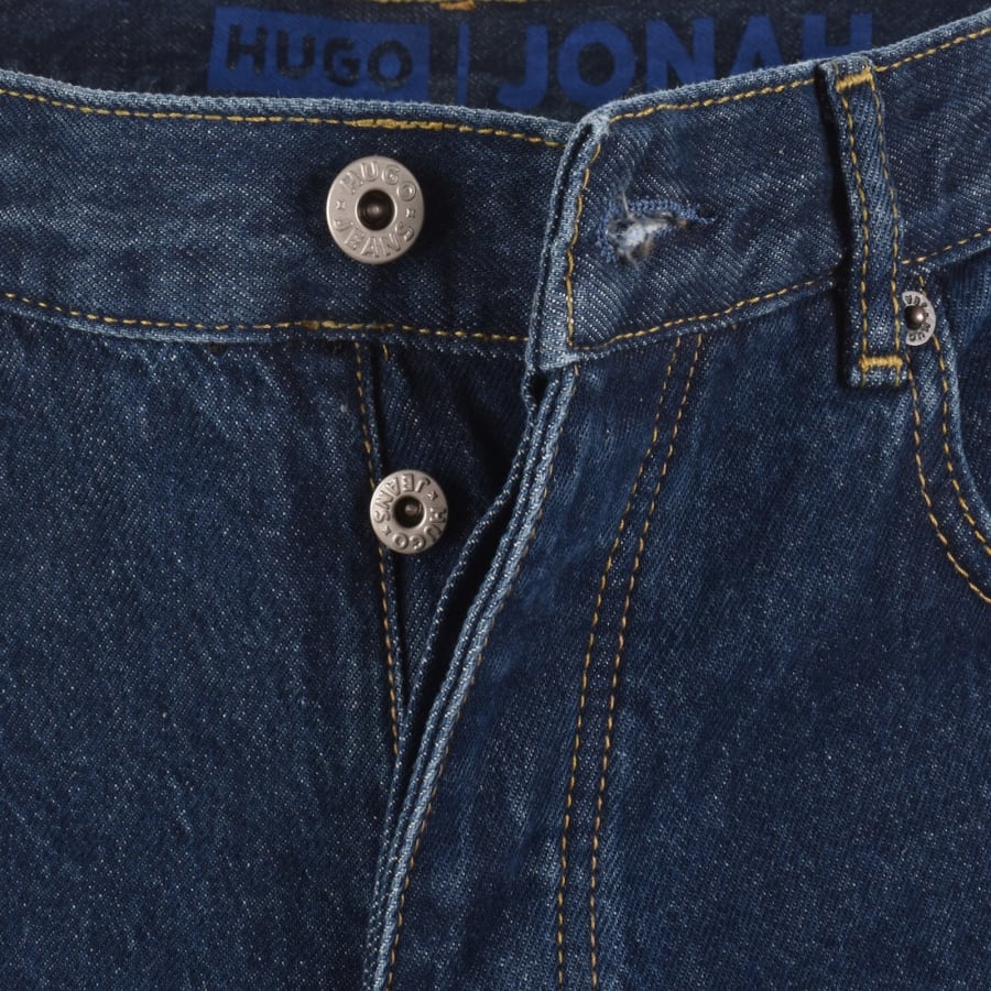 Image number 5 for HUGO Blue Straight Fit Jonah Mid Wash Jeans