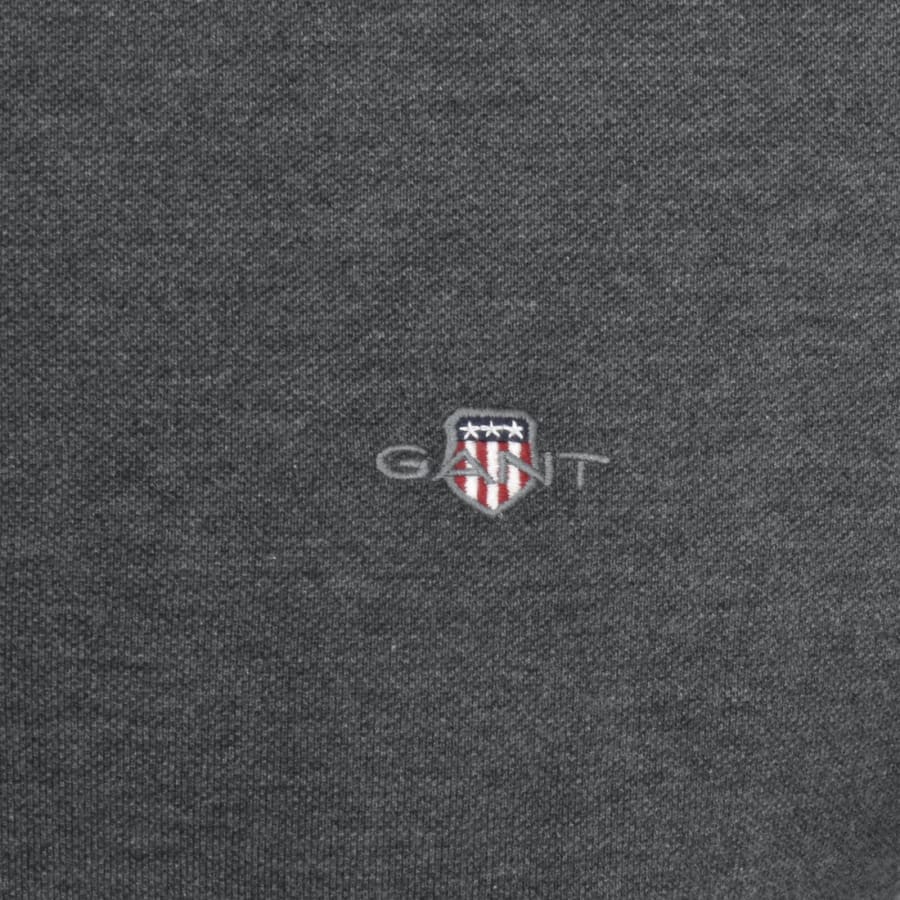 Image number 3 for Gant Regular Shield Pique Polo T Shirt Grey