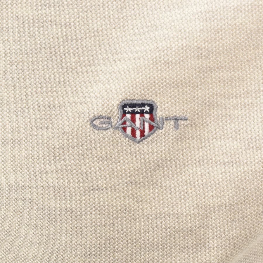 Image number 3 for Gant Regular Shield Pique Polo T Shirt Beige